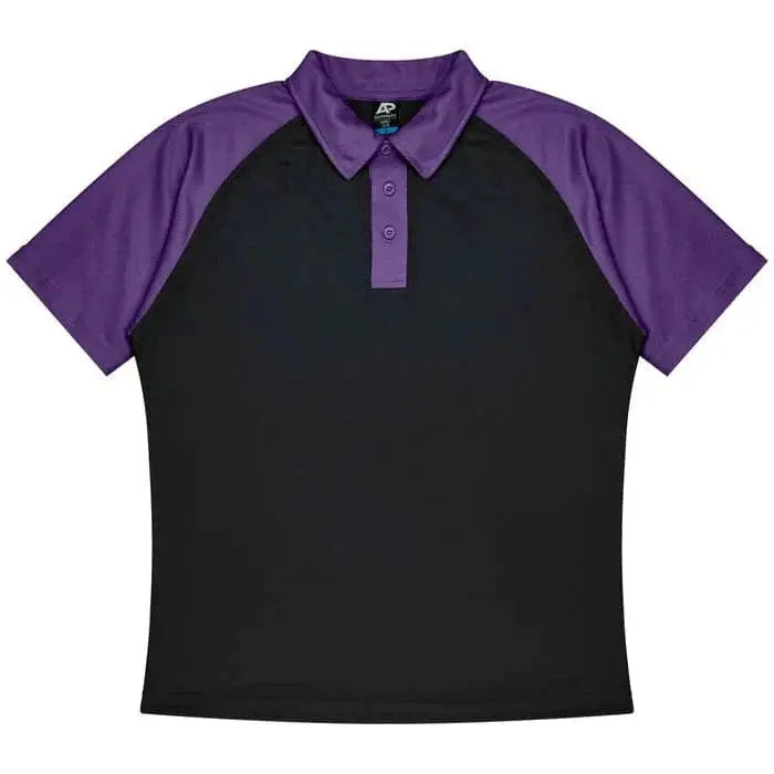 Aussie Pacific Manly Mens Polo 1318 Aussie Pacific BLACK/ELECTRIC PURPLE S